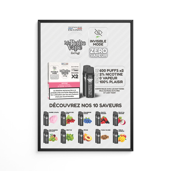 Poster A3 Cartouches Repuff smokeless Ma Petite Vape